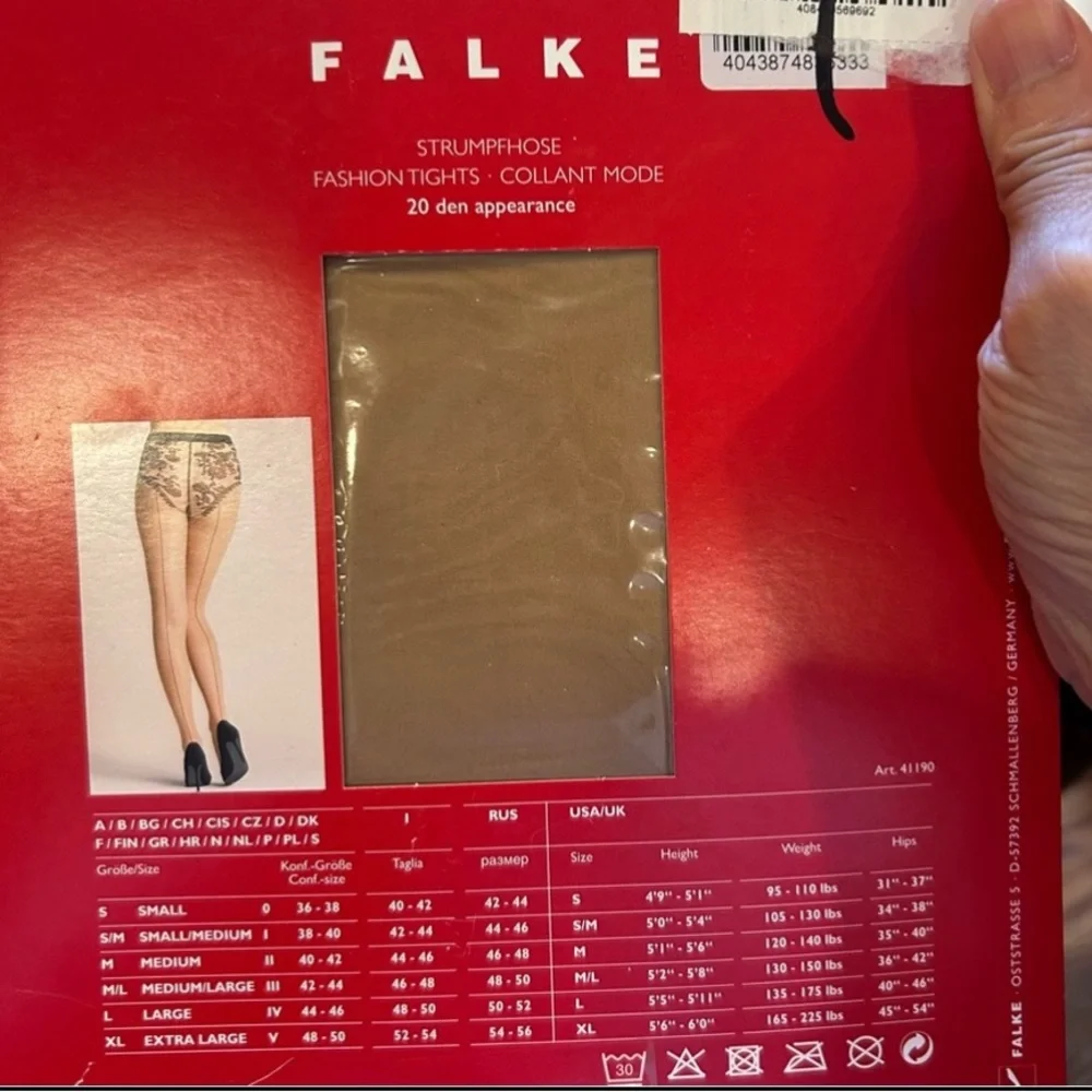 Sexy Hot🔥Falke women's 20 den sheer tights footed amazon floral size small